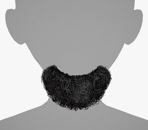 3D Facial Hair Cards Style 9 - Curly Goatee Beard