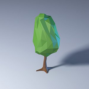 polygonal low-poly tree model