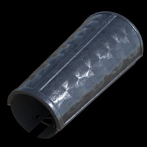 A steel oxidised bracer