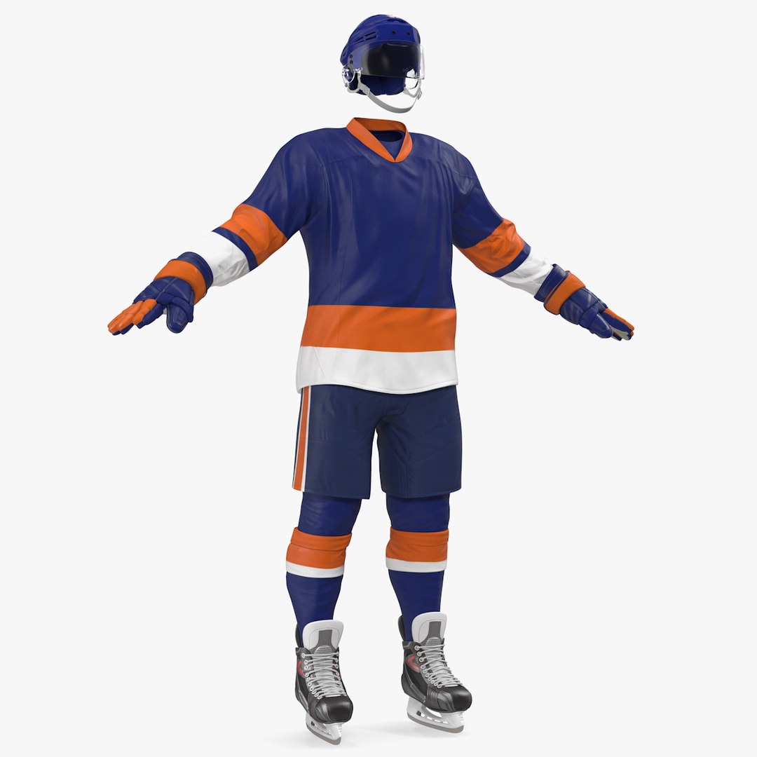 Hockey Equipment Blue 3D model preview