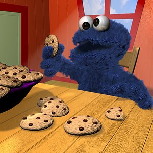 max cookie monster character rigged