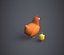 Hen and Chicken Stylized