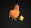 Hen and Chicken Stylized