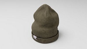 Green Knit cap or woven hat winter autumn season 3D
