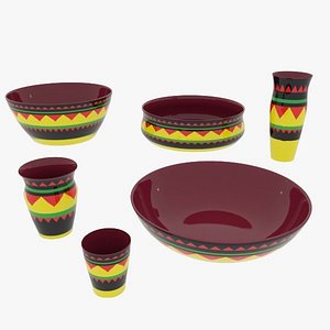 3d pottery african design - model