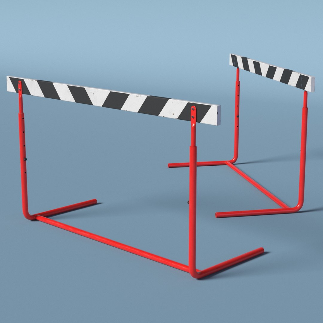 Athletics Training Adjustable Hurdle Red 3D model preview