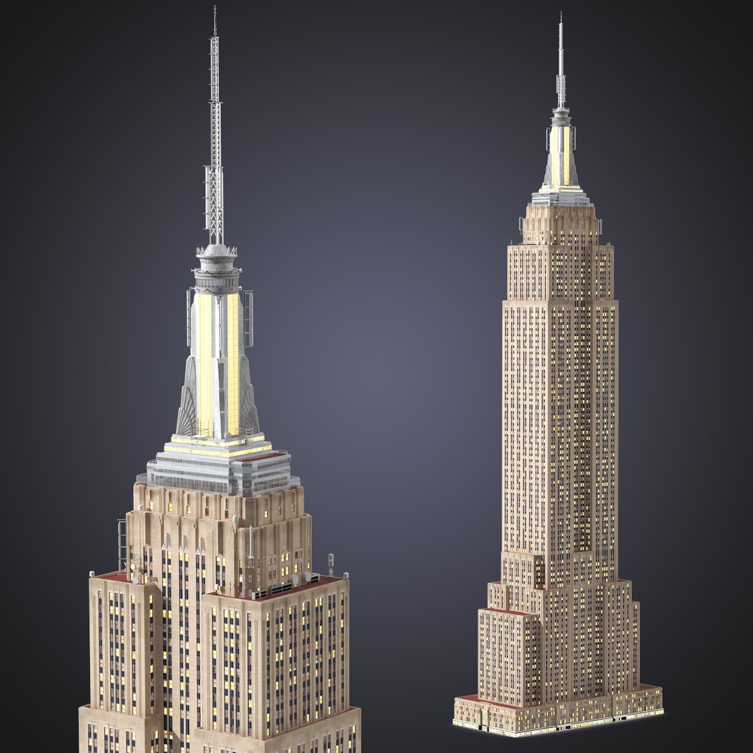 Empire State Building Night Glow 3D model preview