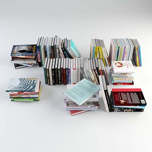 96 different books 3d model