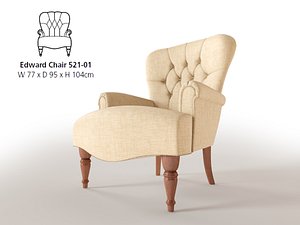 3d model accent chair edward parker