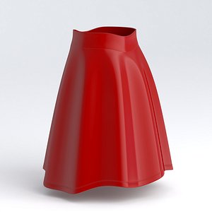 3D Womens Flirty Flare Skirt Red model