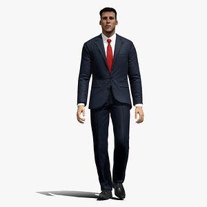Rigged business man walking