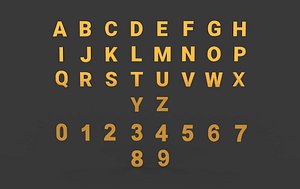A to z English alphabet 3D model 3D model