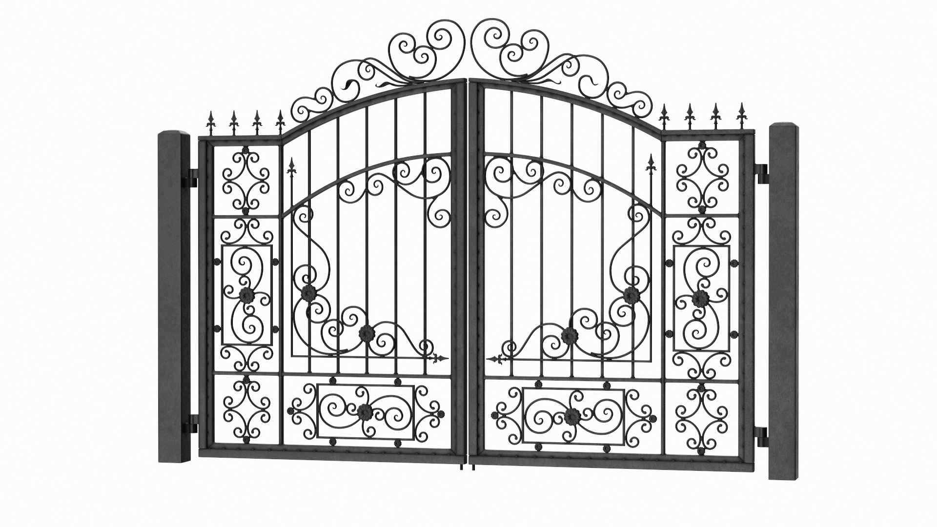 3D Vintage Ornate Iron Gate TurboSquid 1930096