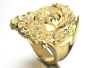 mens ring Zeus face 3D model