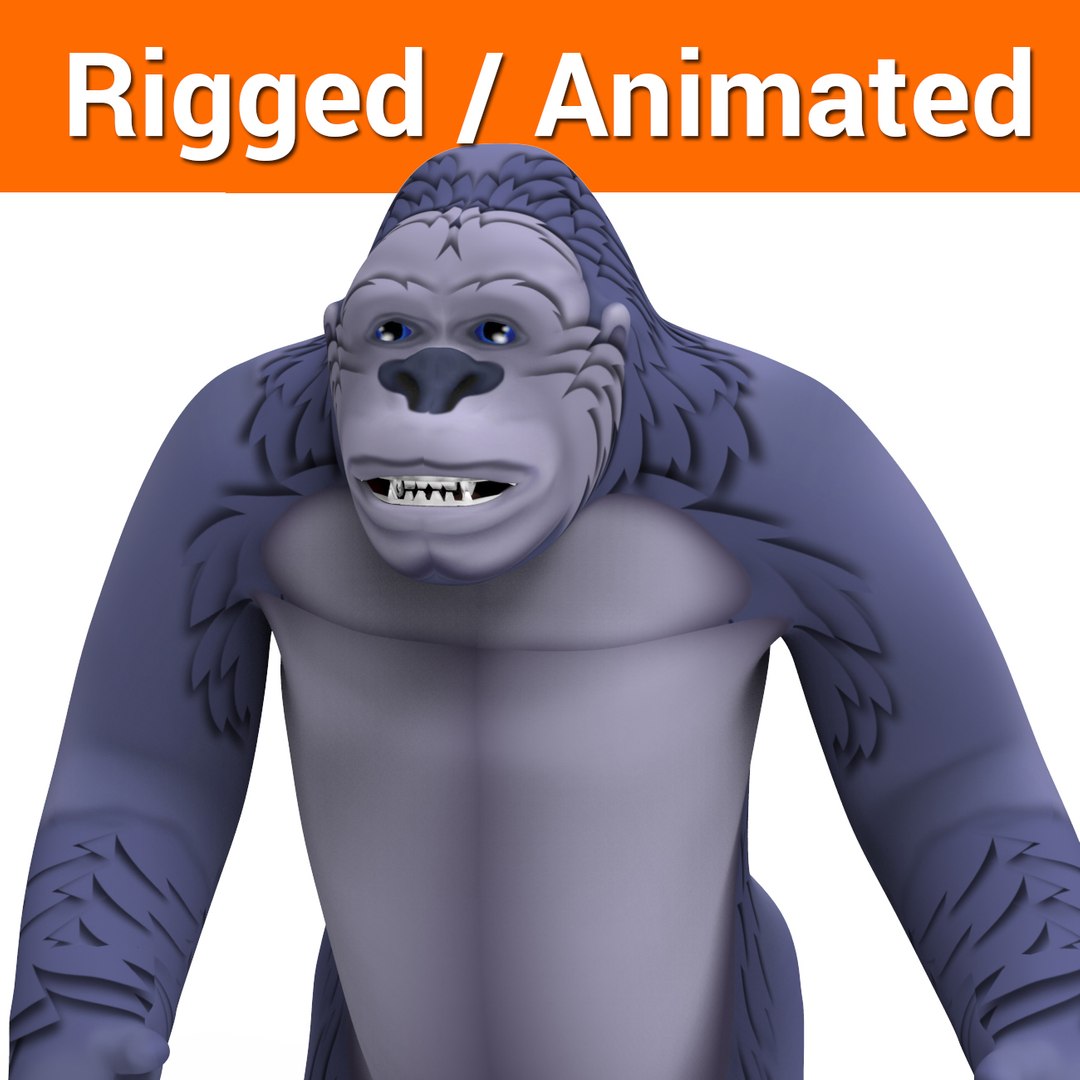 Cartoon Gorilla Rigged Animation 3D Model - TurboSquid 1236927