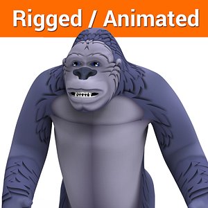 cartoon gorilla rigged animation 3D model