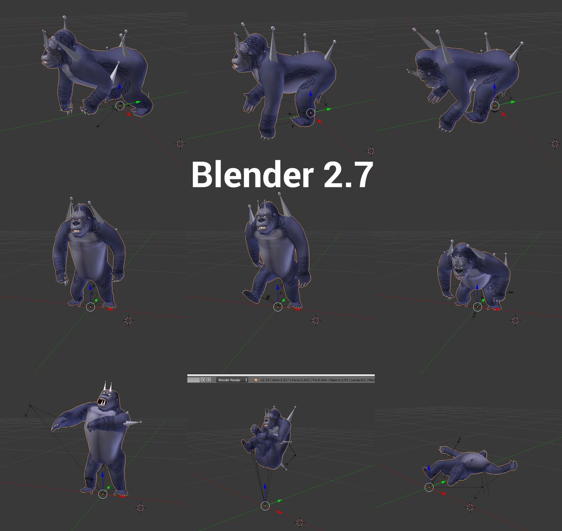 Cartoon Gorilla Rigged Animation 3D Model - TurboSquid 1236927