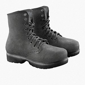 worn shoes leather low-poly 3D model