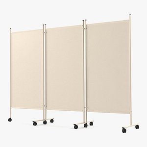 Hospital Privacy Screen Beige 3D model