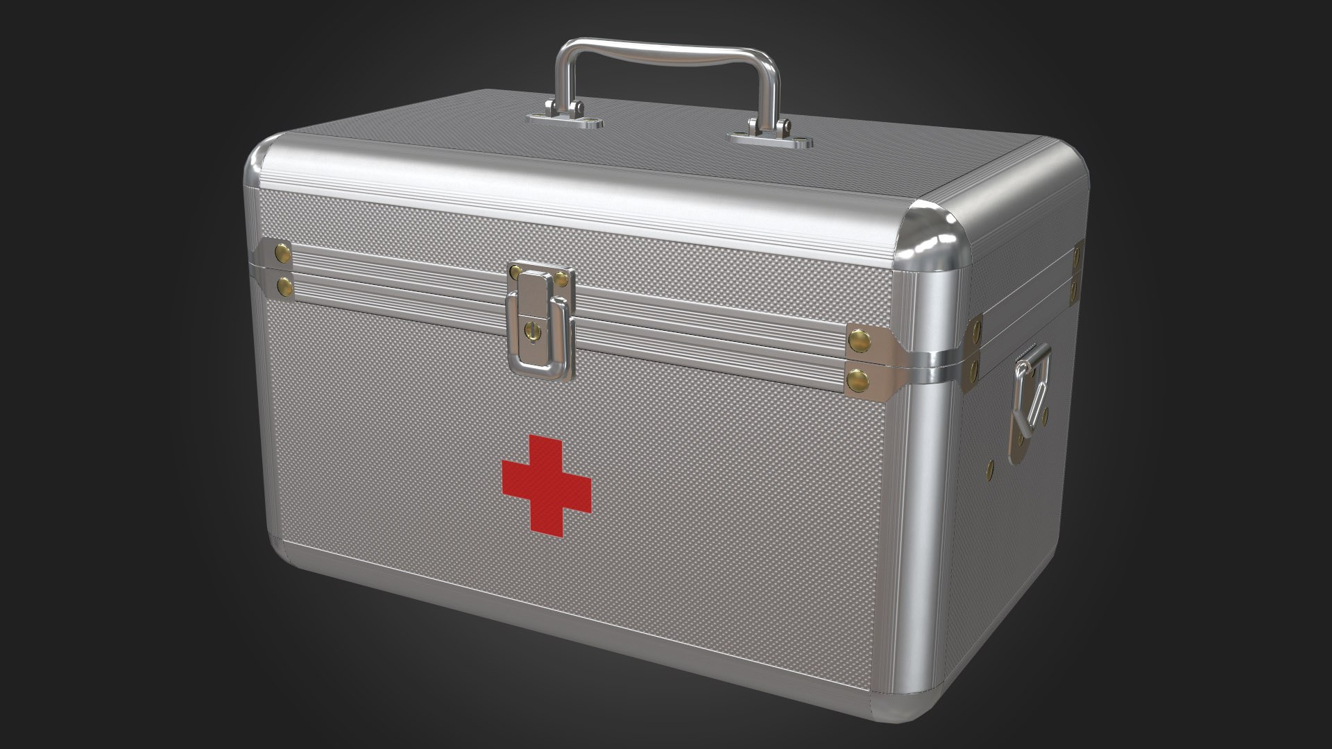 3D aid kit metal box model - TurboSquid 1541293