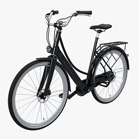 Realistic 3D Model of Dutch City Electric Bicycle  PBR Textured