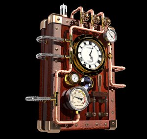 steampunk clock 3d model