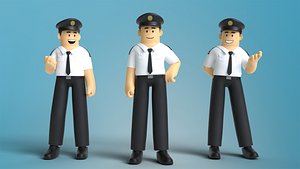 Minimal Pilot Cartoon Character 3D