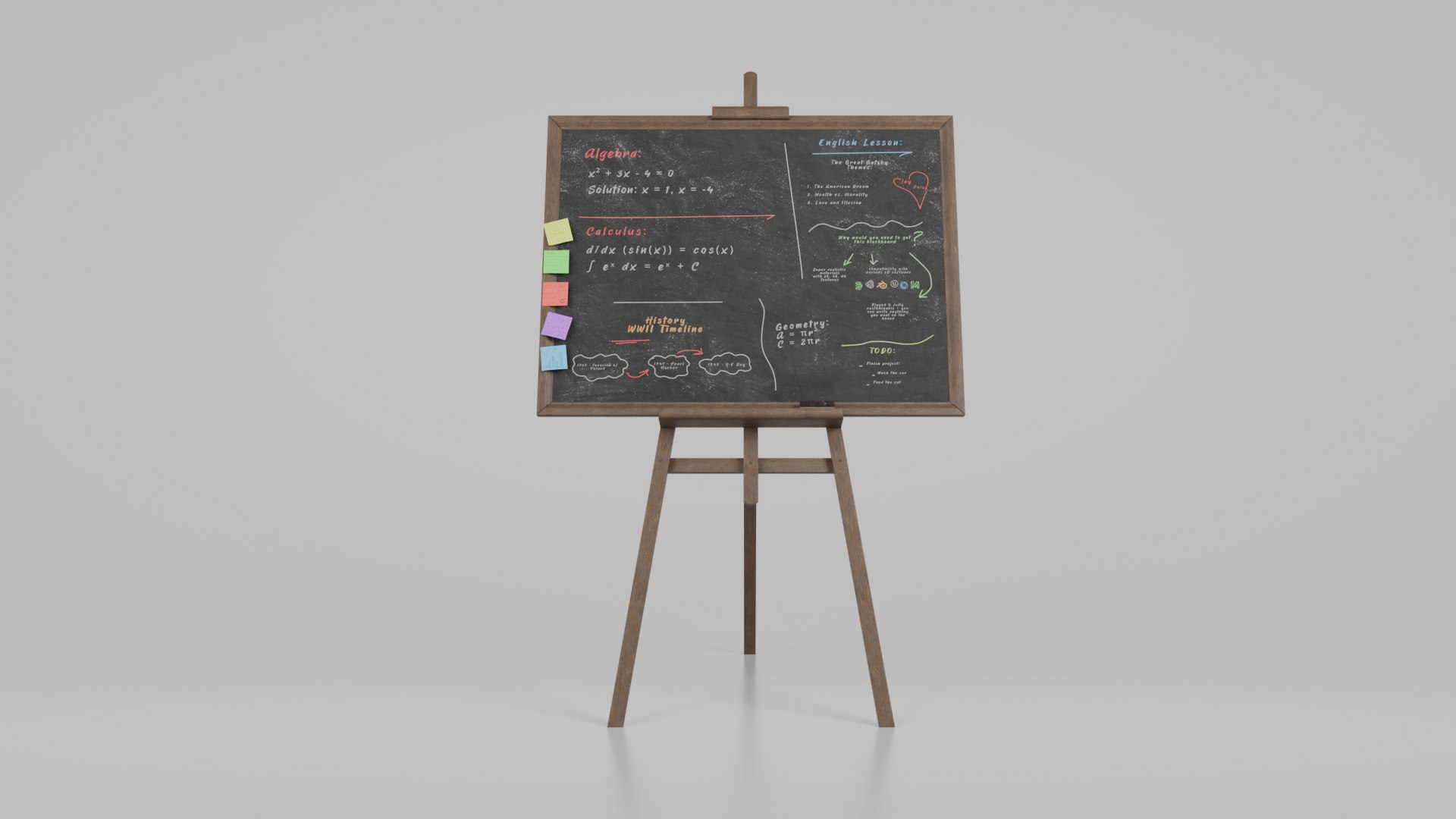 Classic Blackboard Trio - Customizable Standing Writing Board Set 3D ...