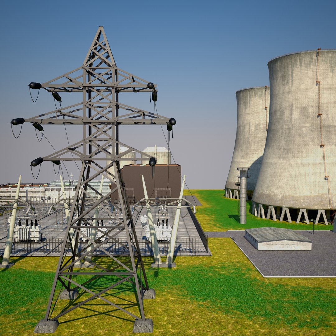 3d max nuclear power plant station