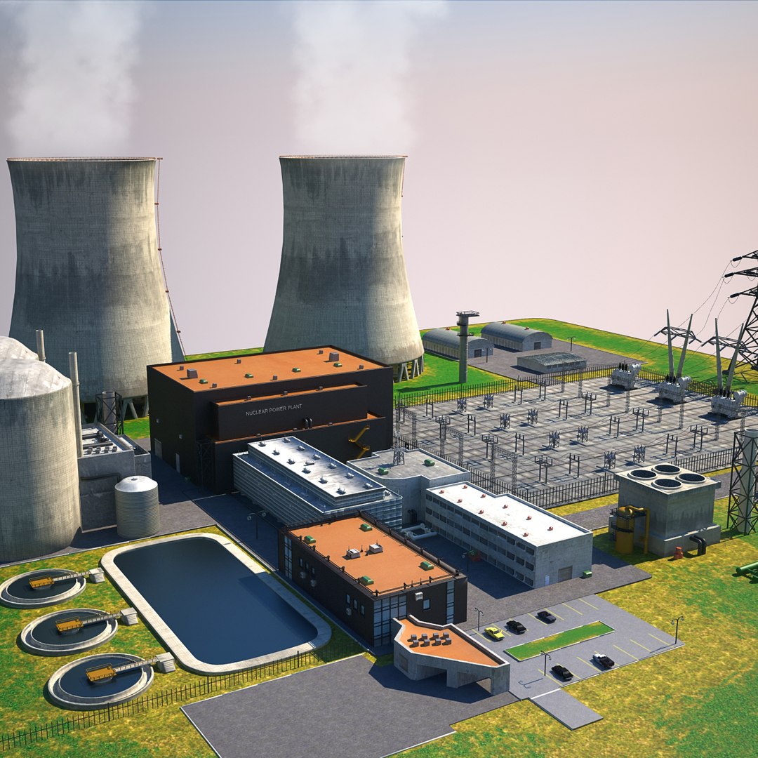 3d max nuclear power plant station