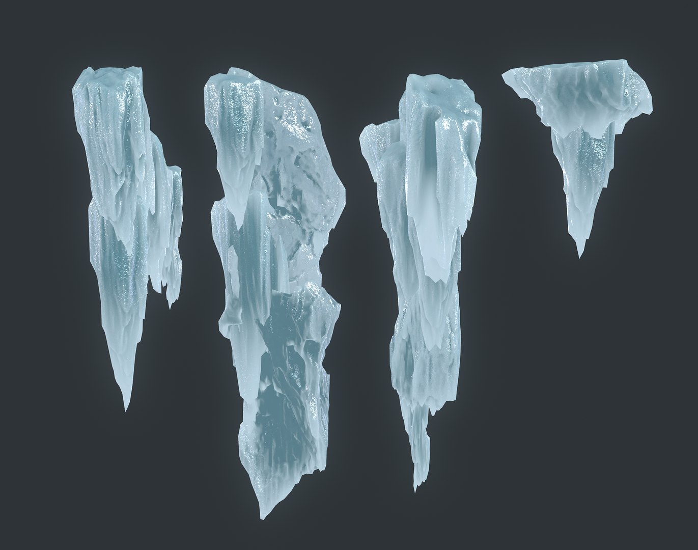 40 Low Poly Ice Cave Modulars - 231219 Model - TurboSquid 2167609