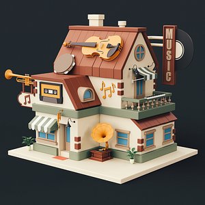 Cartoon Music Store 01