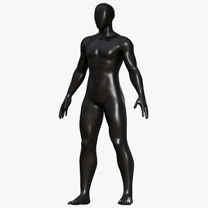 3D Mannequin Male Black model