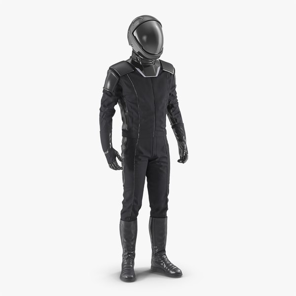 3D model sci fi astronaut black