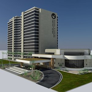 Modern Resort and Casino City Building - Twelve Palms Hotel Paradise