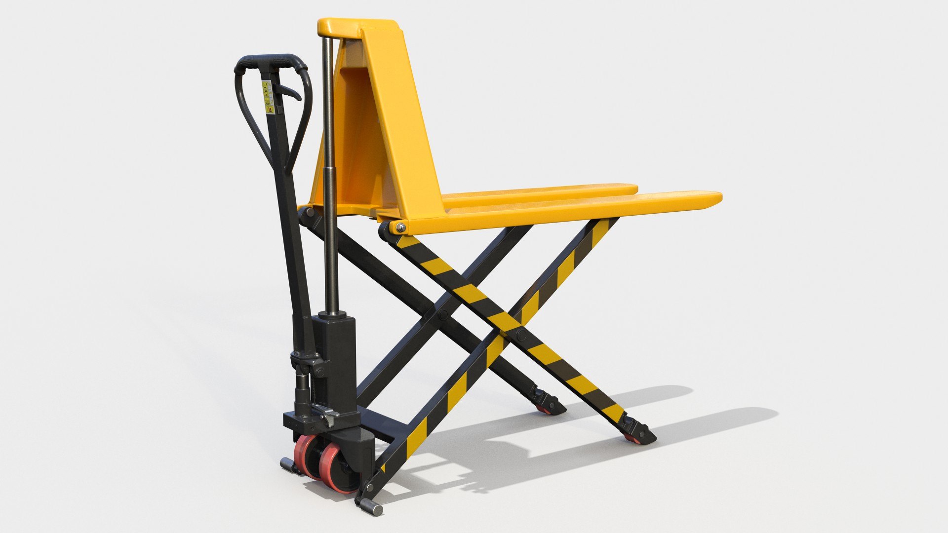 Scissor High Lifting Pallet Truck 3D model preview