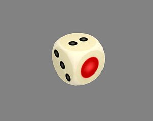 White cartoon dice shake the elbows