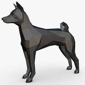 3D basenji dog figure model