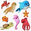 Collection de créatures marines de dessins animés 8 en 1