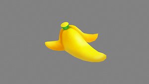 3D Cartoon banana peel