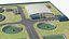 3D water treatment plant industrial model