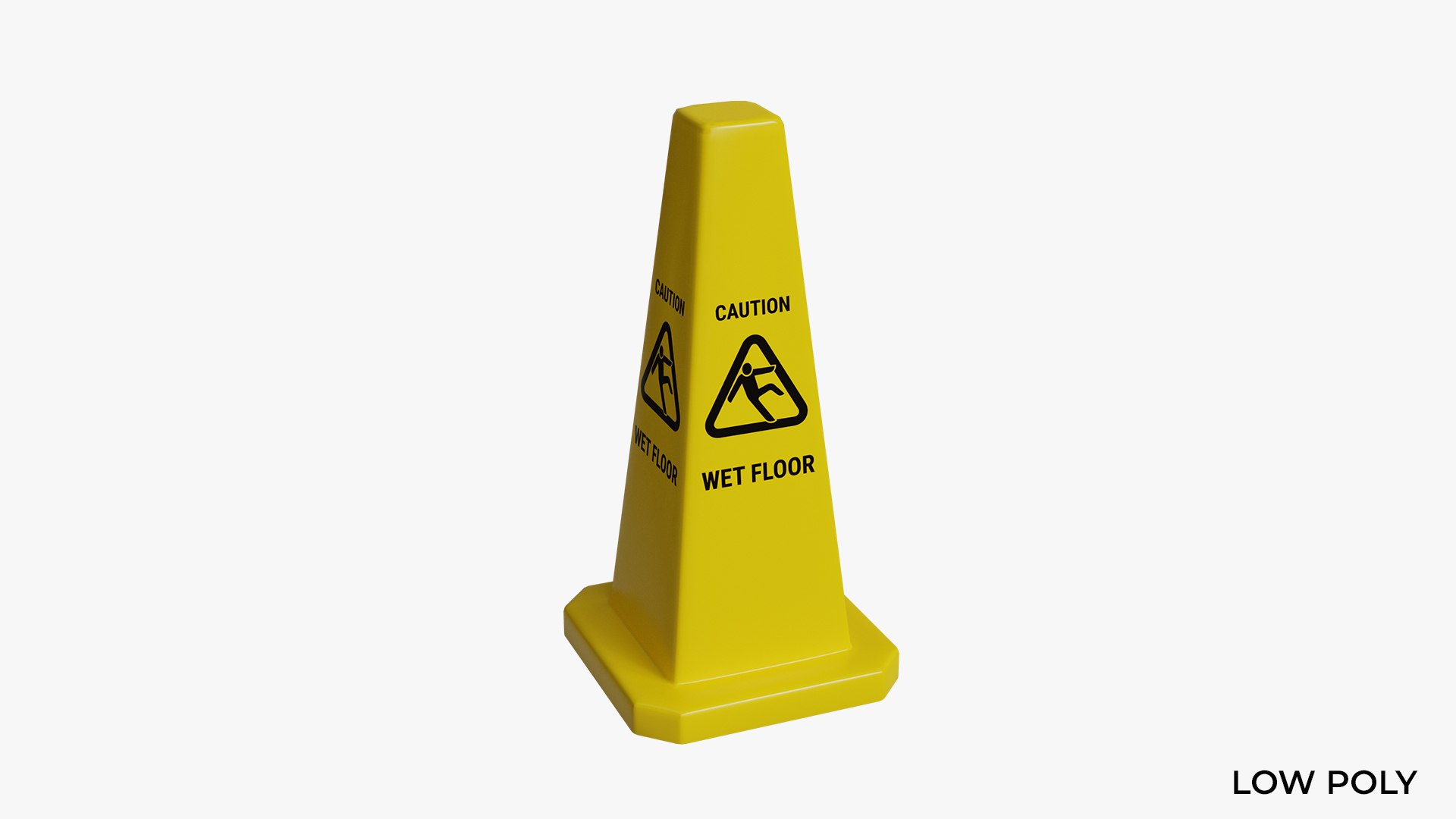 3d Yellow Closed Top 24 Inch Safety Lamba Floor Cone Caution Wet Floor 