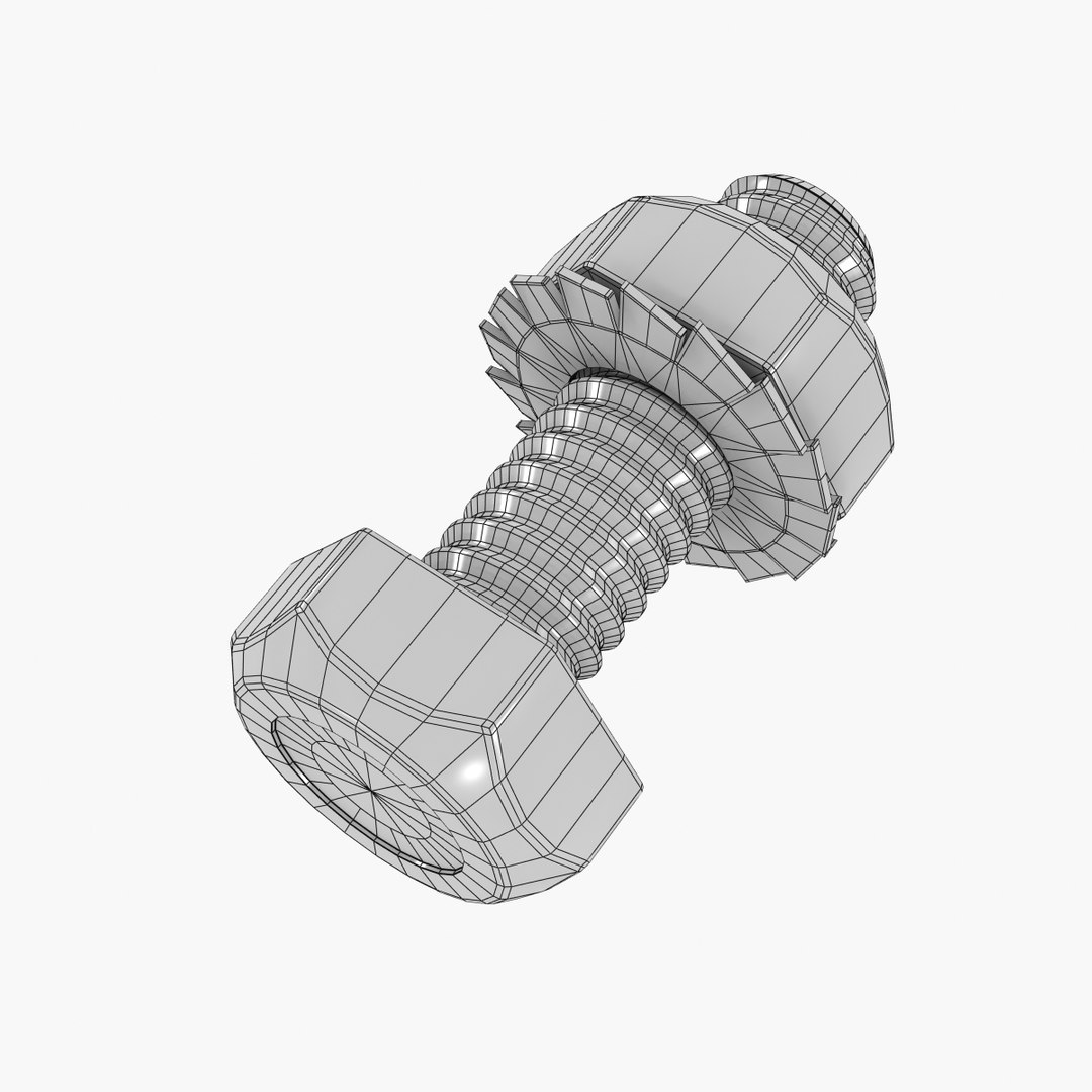 3d Screw Subdivided Model