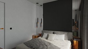 3D Modern bedroom interior