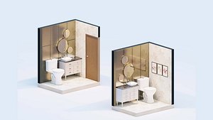Axonometric View of a Powder Toilet