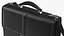 Leather Flapover Briefcase Black