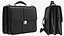 Leather Flapover Briefcase Black