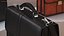 Leather Flapover Briefcase Black