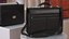 Leather Flapover Briefcase Black
