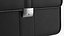 Leather Flapover Briefcase Black